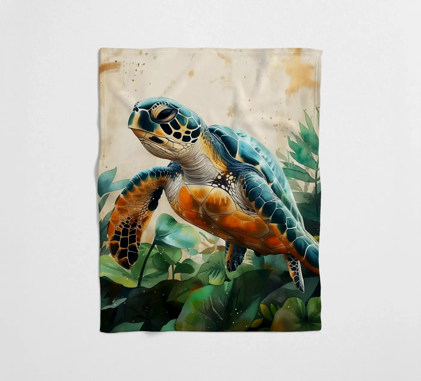 Turtle fleece blanket by Lionmixart