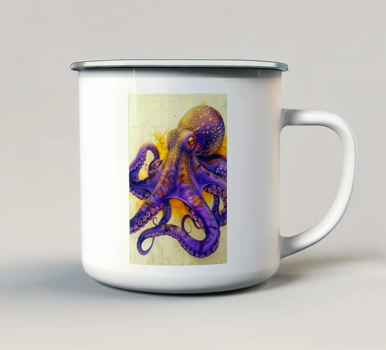 Polpo viola tazza in smalto da Lionmixart