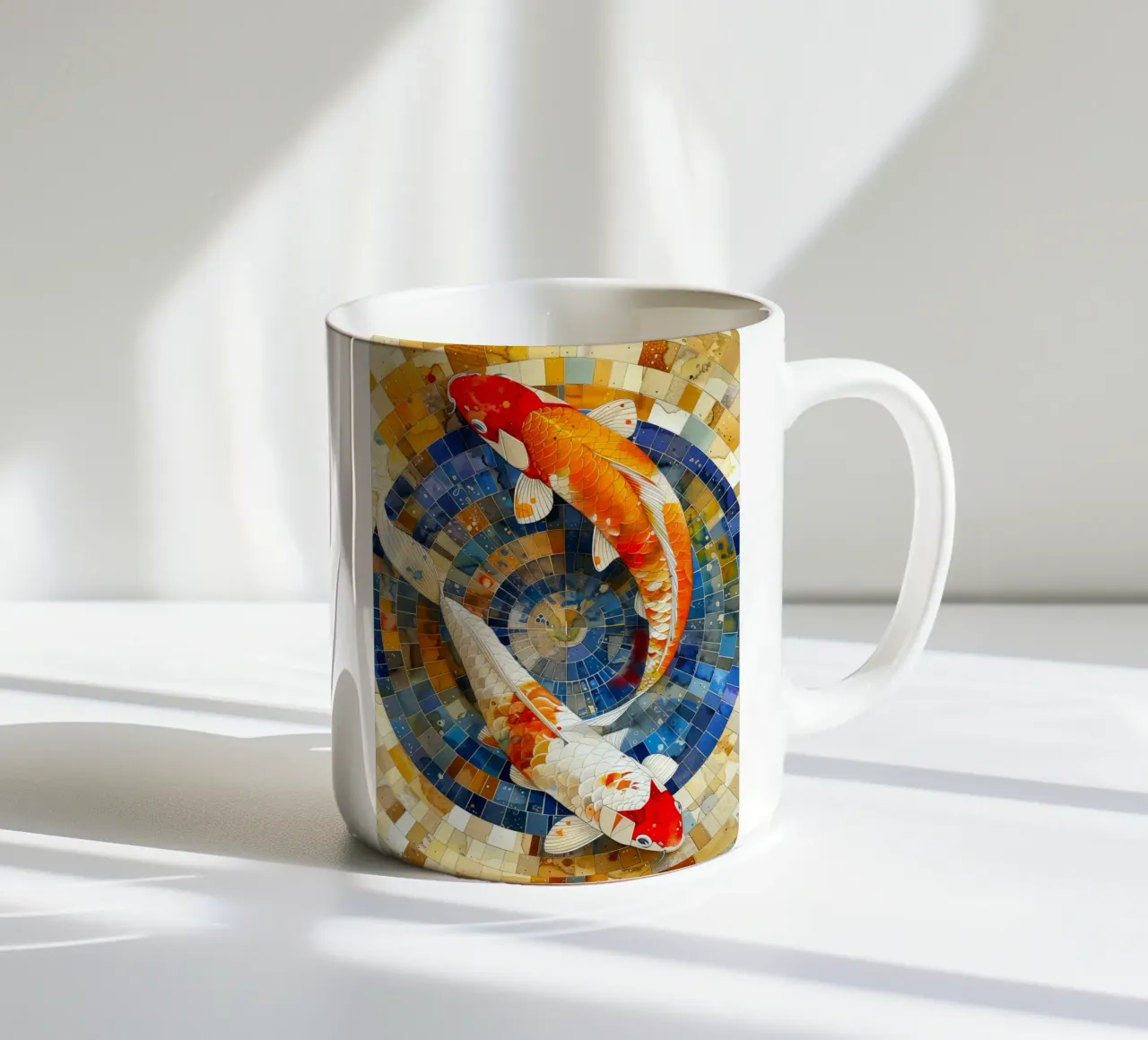 Koi fish tazza in ceramica da Lionmixart