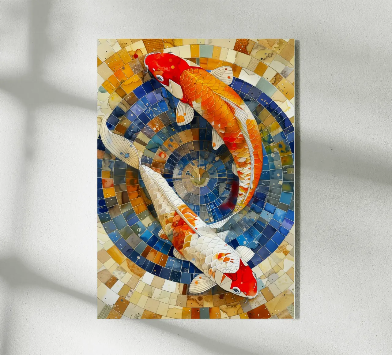 Koi fish acrylic glass by Lionmixart