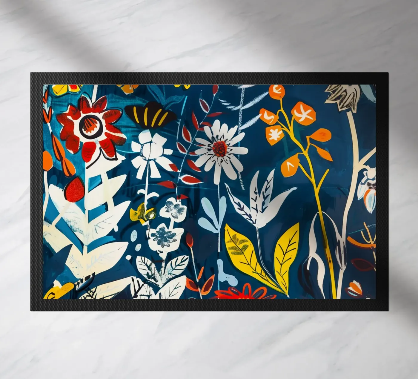 Blauwe weide deurmat van Justyna Jaszke JBJart