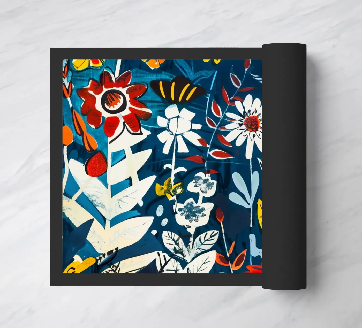 Blauwe weide deurmat van Justyna Jaszke JBJart