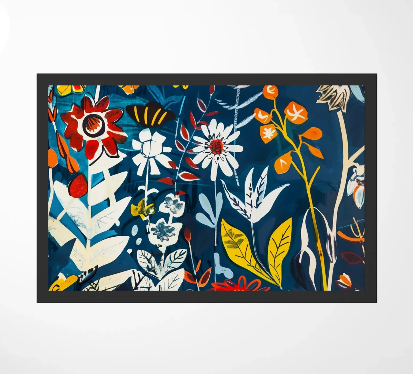 Blauwe weide deurmat van Justyna Jaszke JBJart