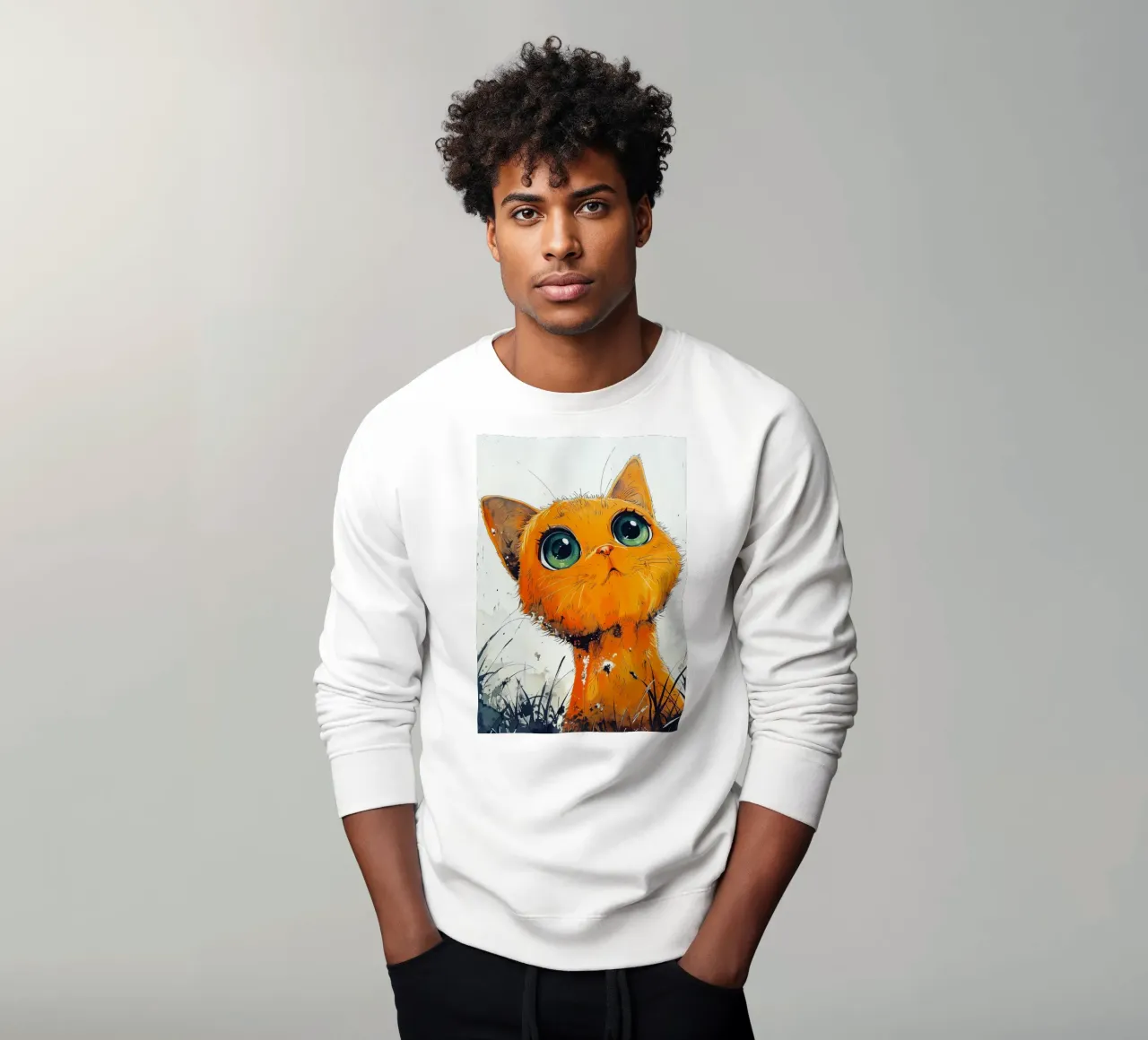 Gatto arancione felpa da Lionmixart