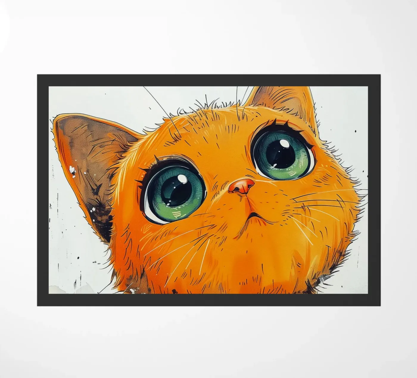 Orange cat doormat by Lionmixart