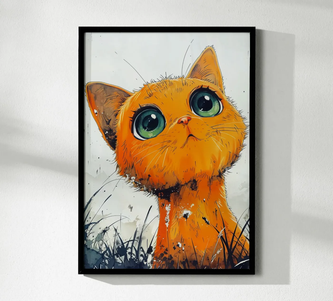 Orange cat poster by Lionmixart