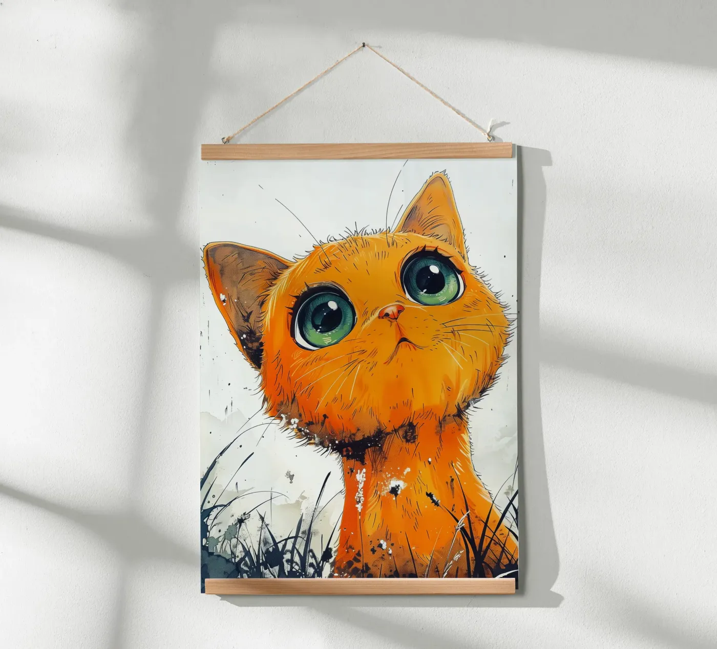 Orange cat poster by Lionmixart