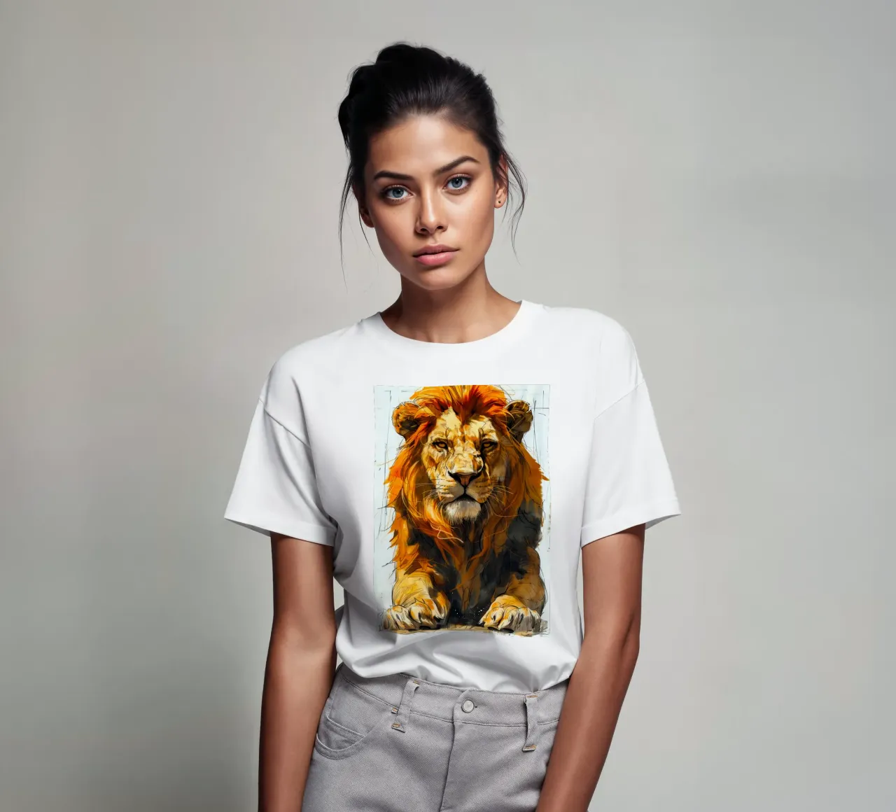 Leeuwenkoning t-shirt van Lionmixart