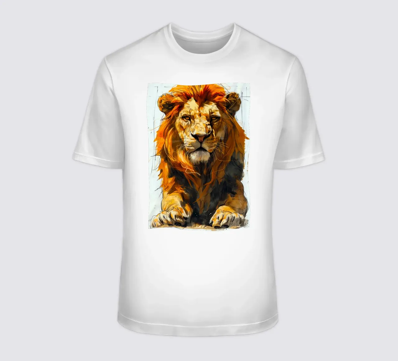 Leeuwenkoning t-shirt van Lionmixart