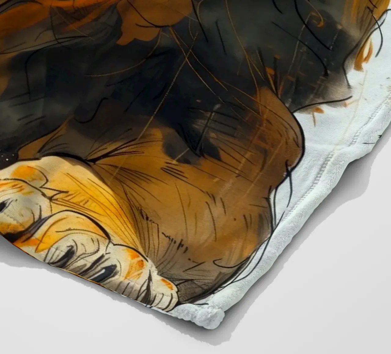 Leeuwenkoning fleecedeken van Lionmixart