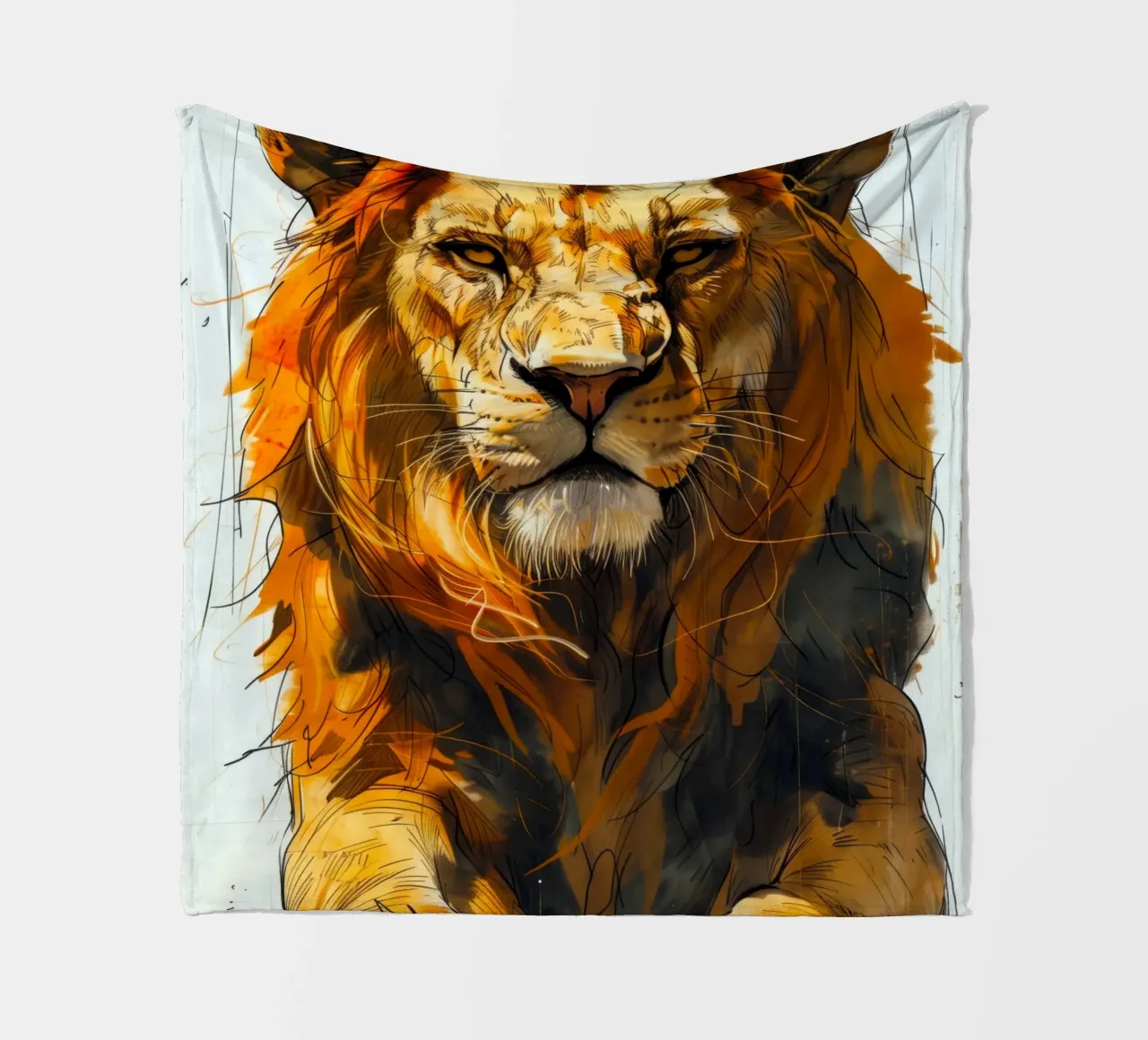 Leeuwenkoning fleecedeken van Lionmixart