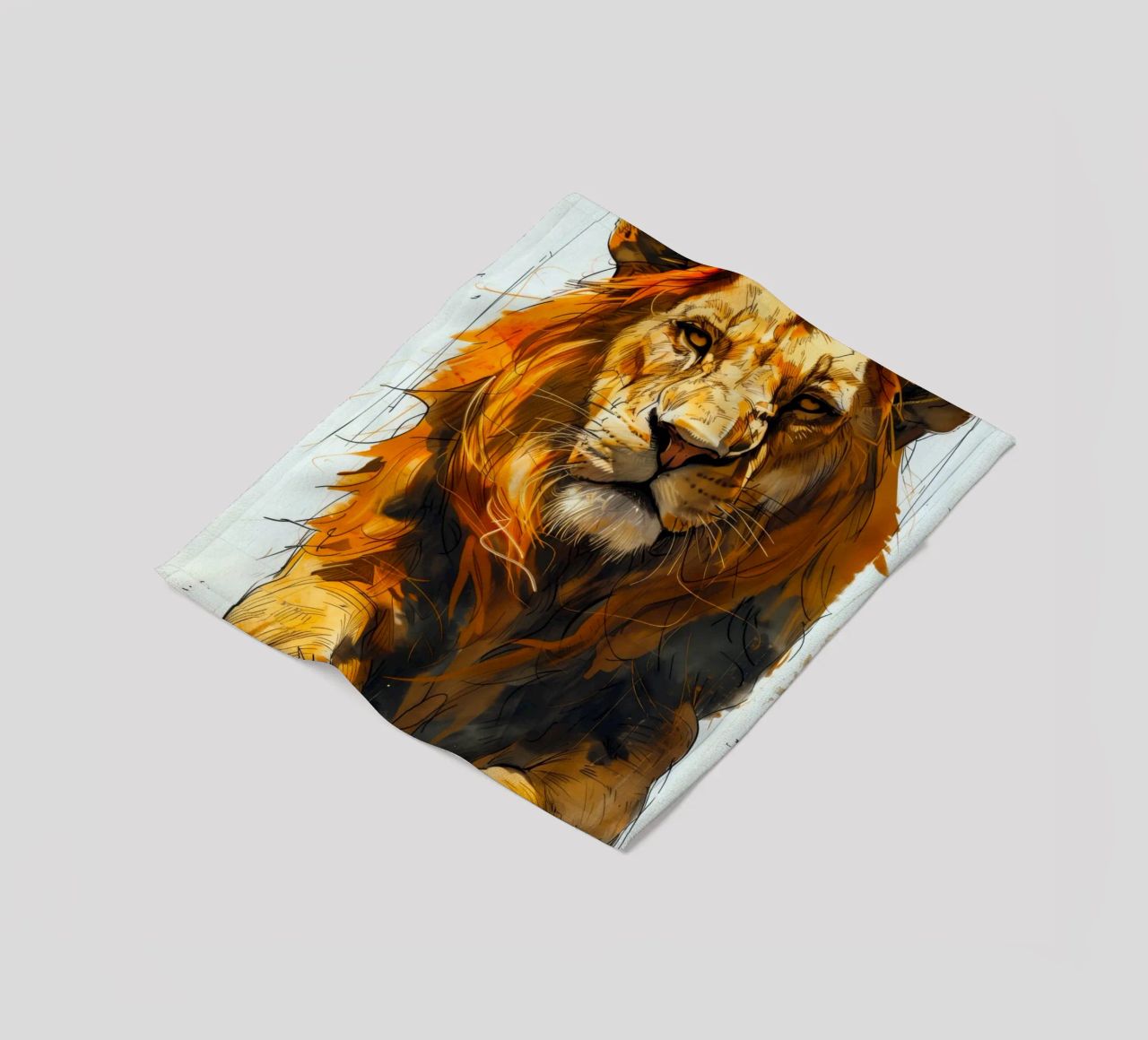 Leeuwenkoning fleecedeken van Lionmixart