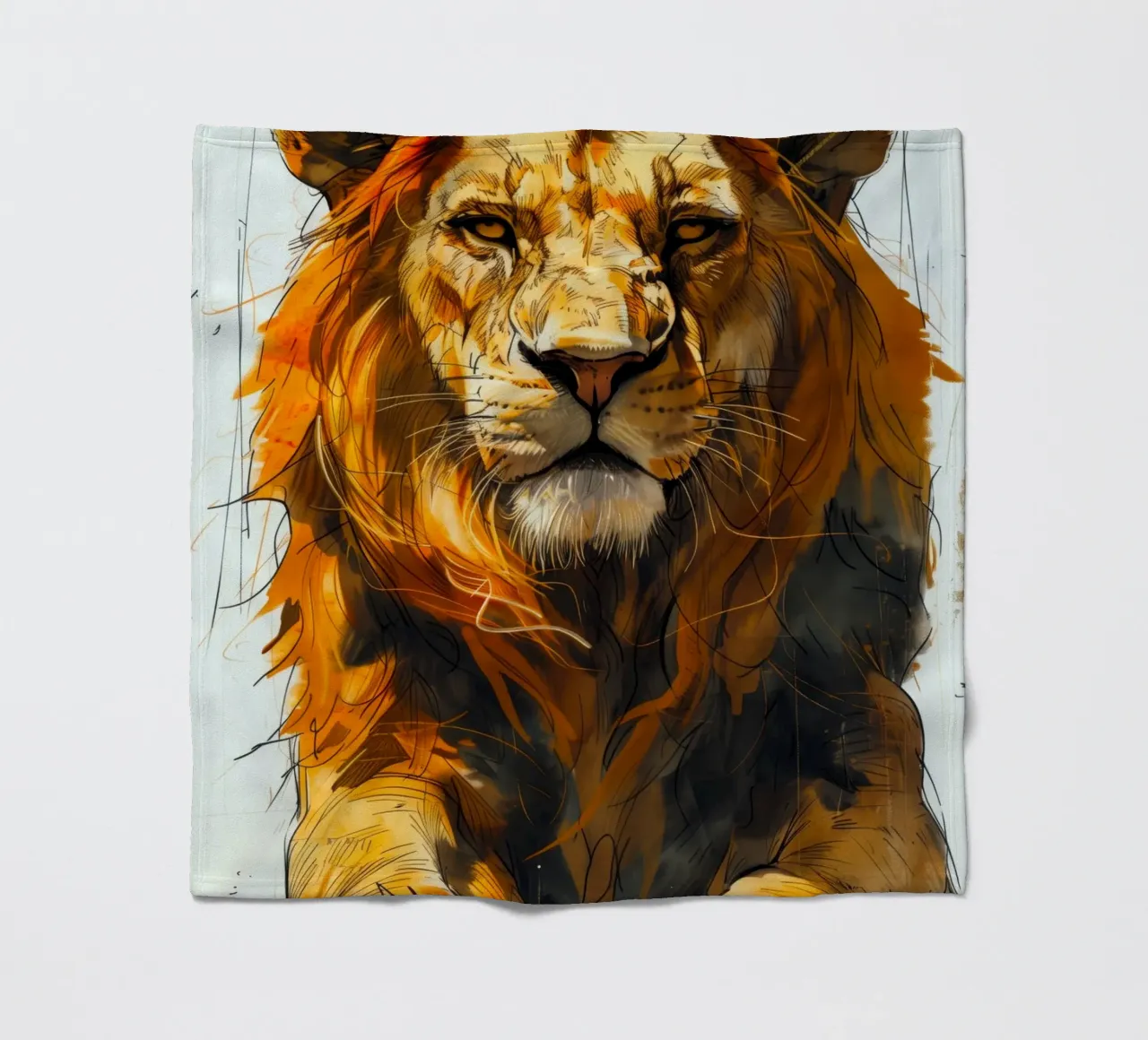 Leeuwenkoning fleecedeken van Lionmixart