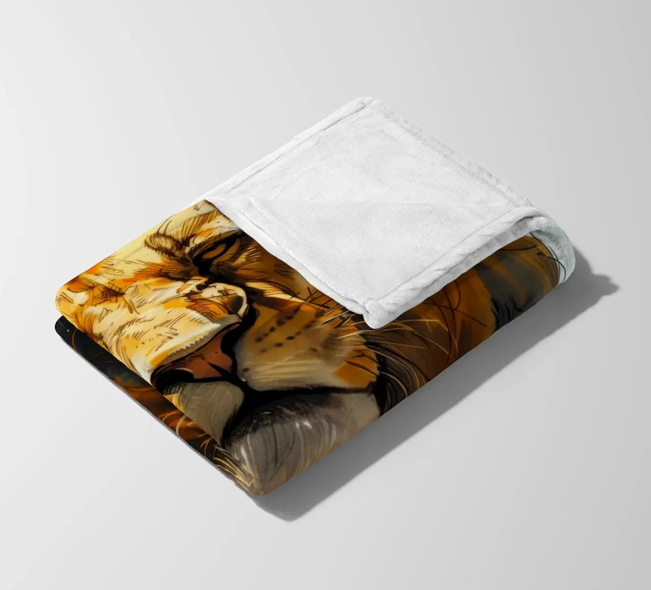 Leeuwenkoning fleecedeken van Lionmixart