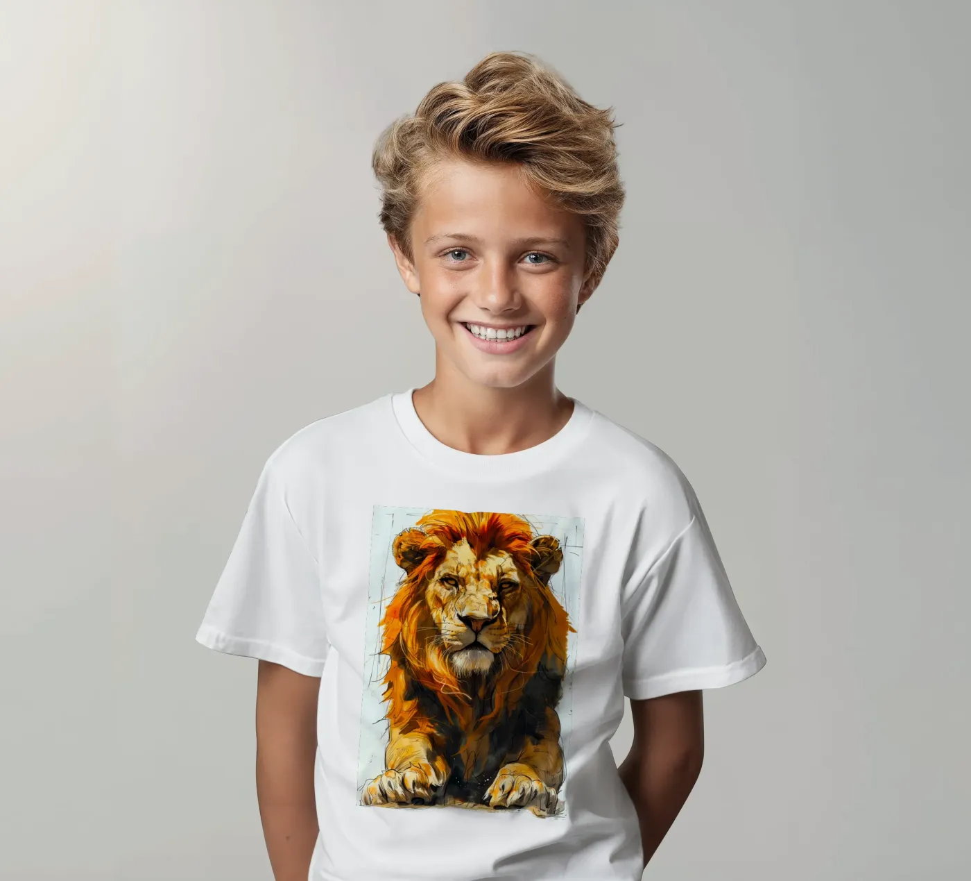 Re Leone t-shirt bambini da Lionmixart