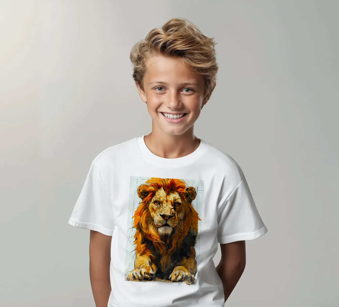 Re Leone t-shirt bambini da Lionmixart