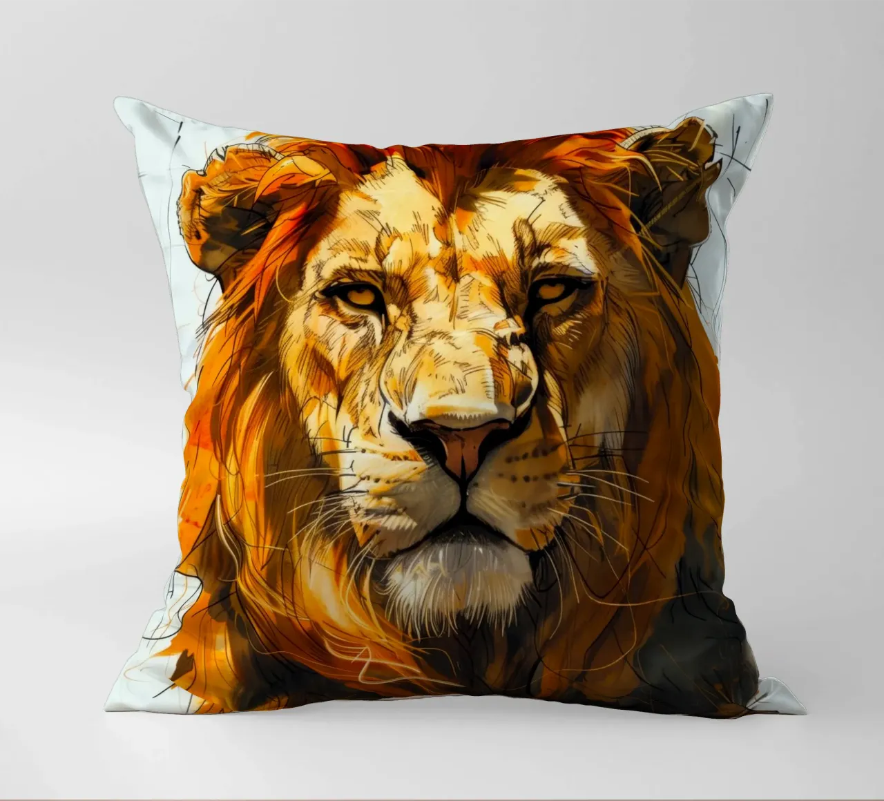 Re Leone cuscino da Lionmixart