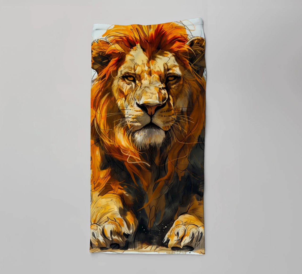 Leeuwenkoning badhanddoek van Lionmixart