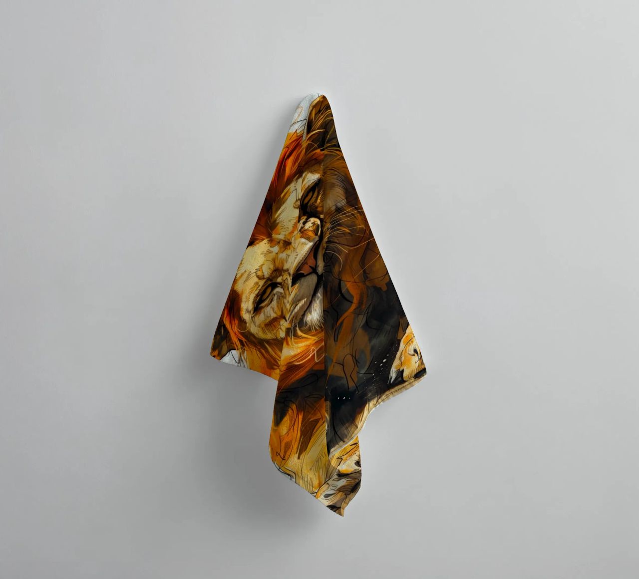 Leeuwenkoning badhanddoek van Lionmixart