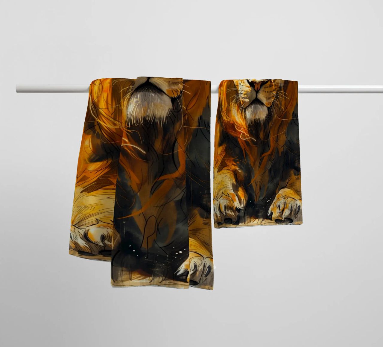 Leeuwenkoning badhanddoek van Lionmixart