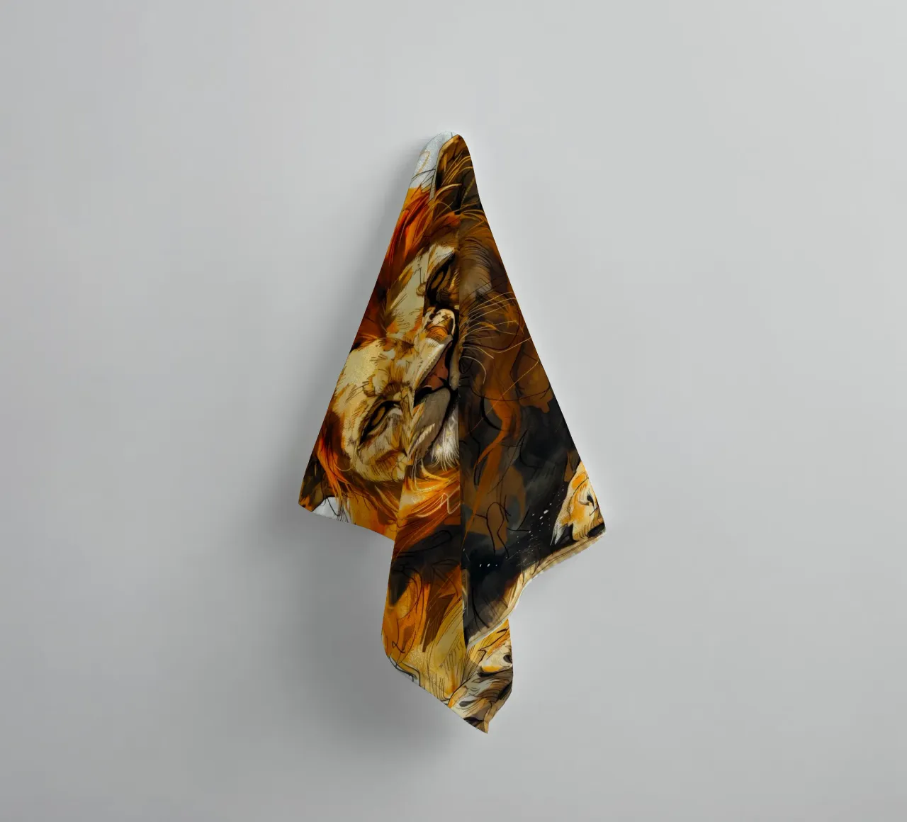 Leeuwenkoning badhanddoek van Lionmixart