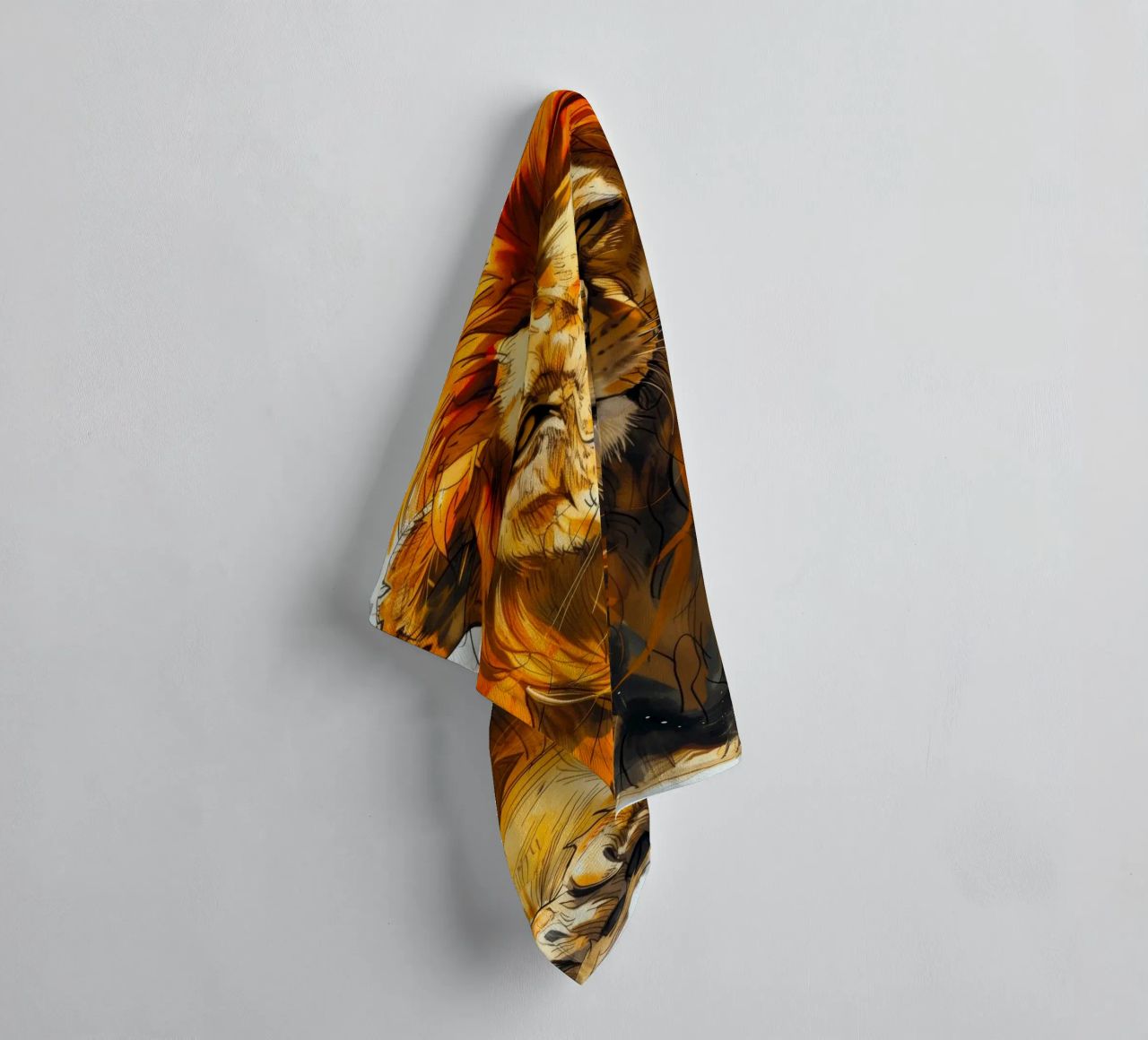 Leeuwenkoning badhanddoek van Lionmixart