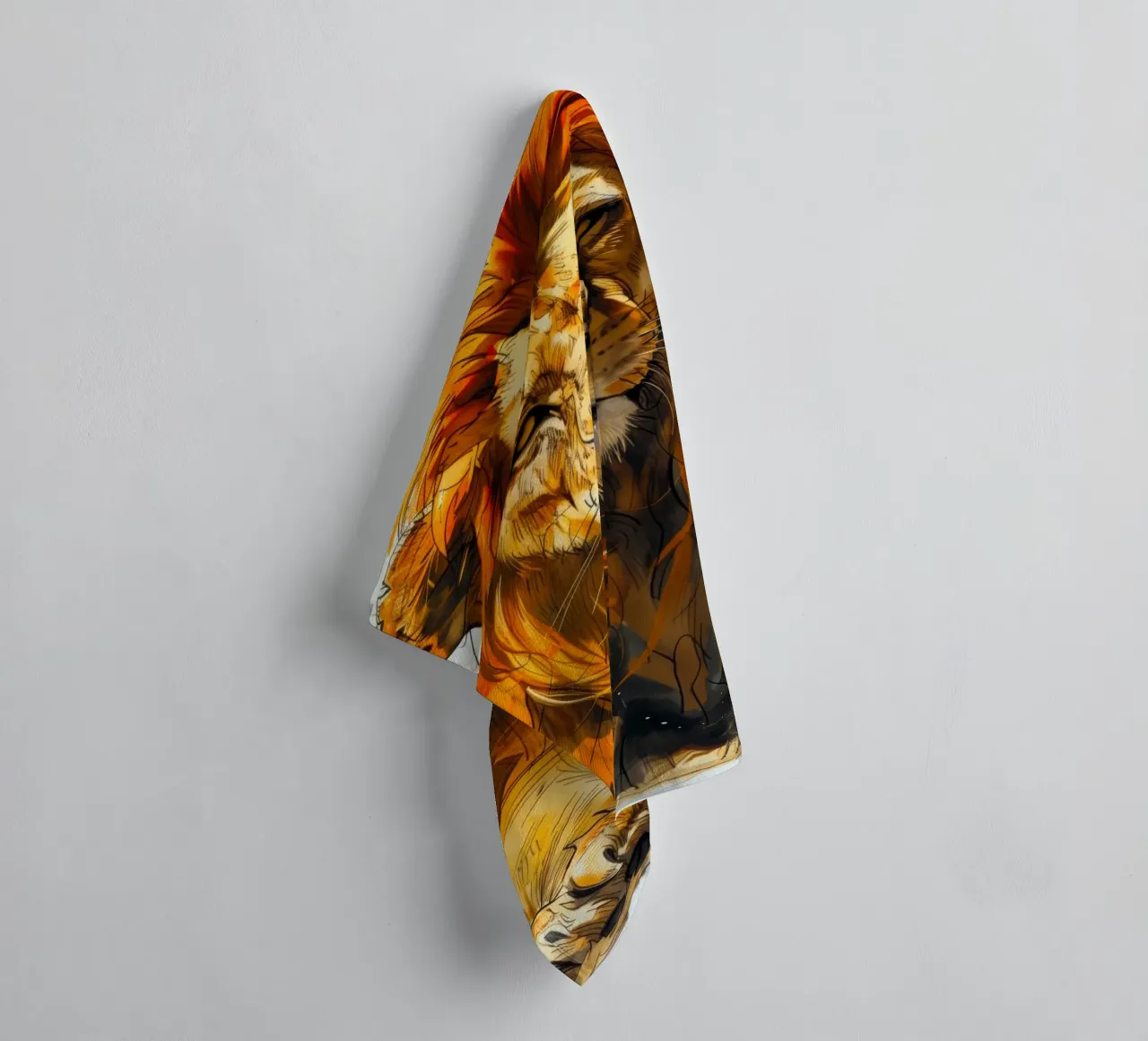 Leeuwenkoning badhanddoek van Lionmixart