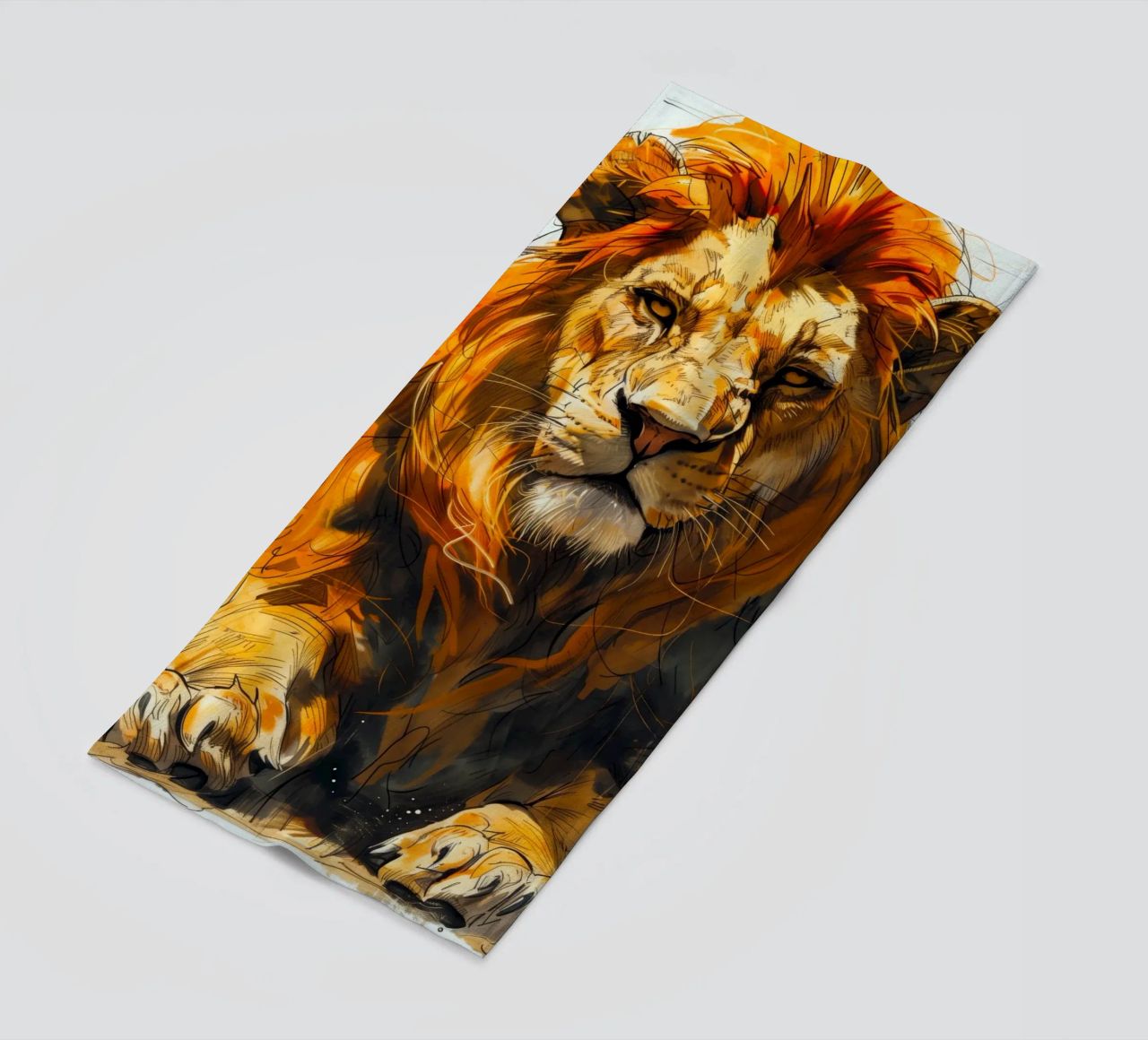 Leeuwenkoning strandhanddoek van Lionmixart