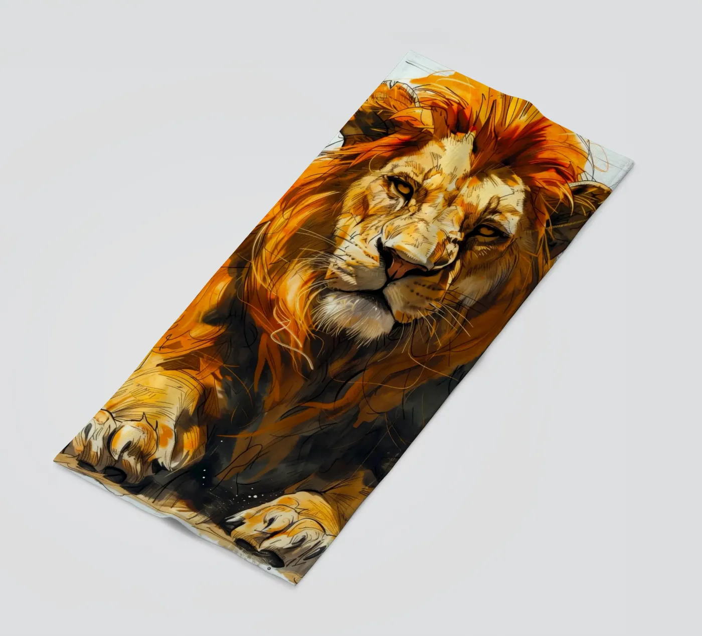 Re Leone telo mare da Lionmixart