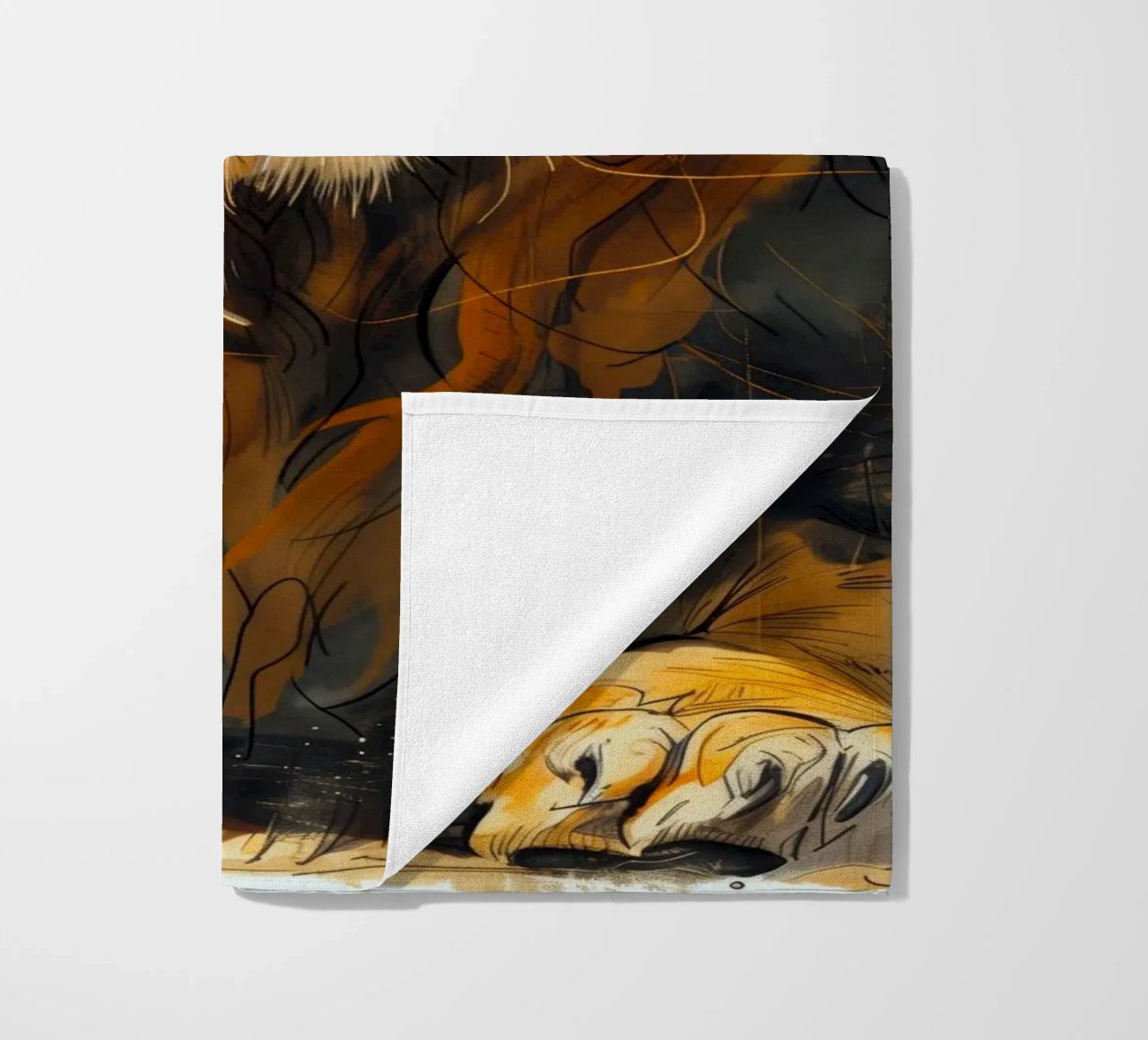 Leeuwenkoning strandhanddoek van Lionmixart