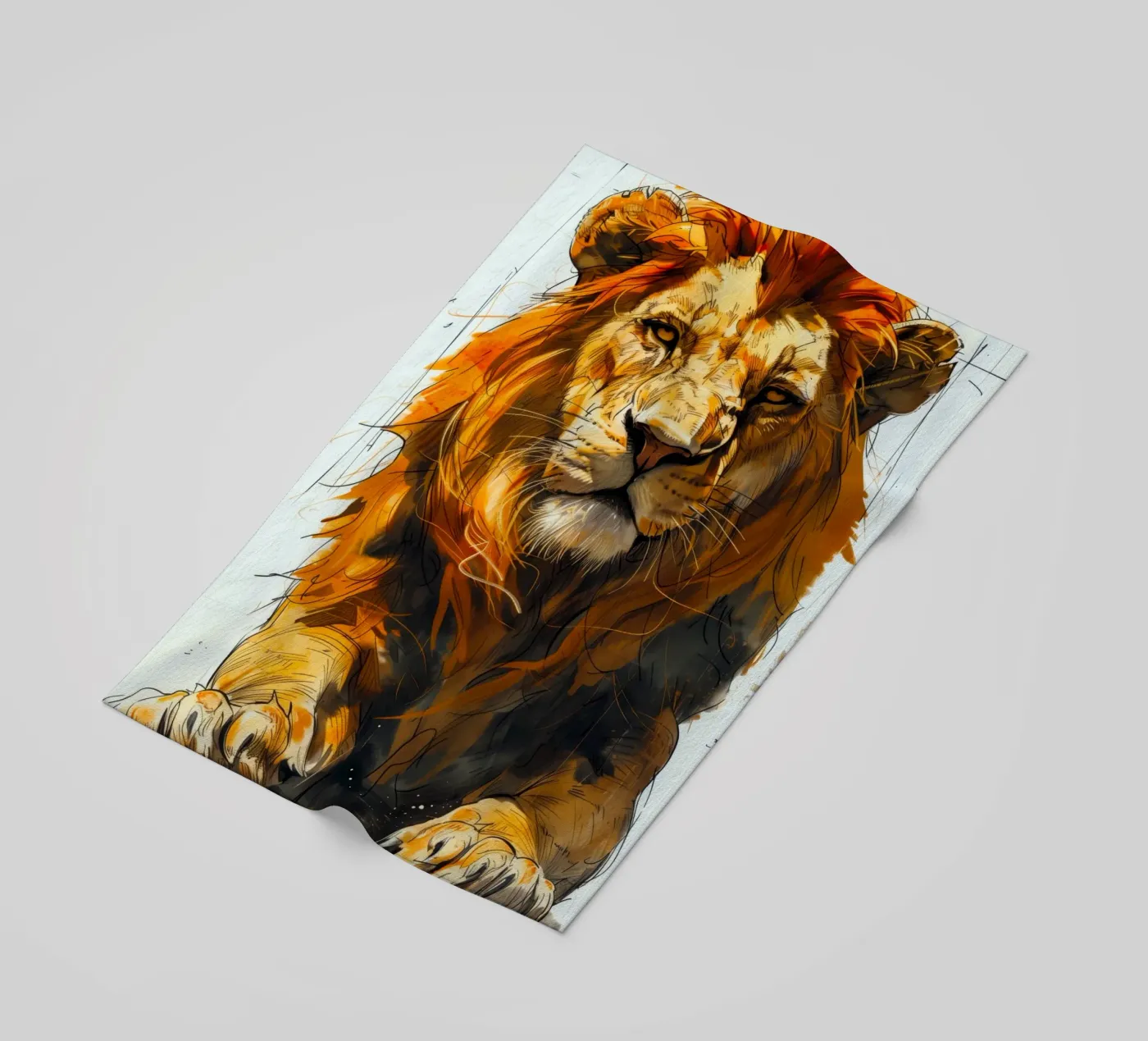 Re Leone telo mare da Lionmixart