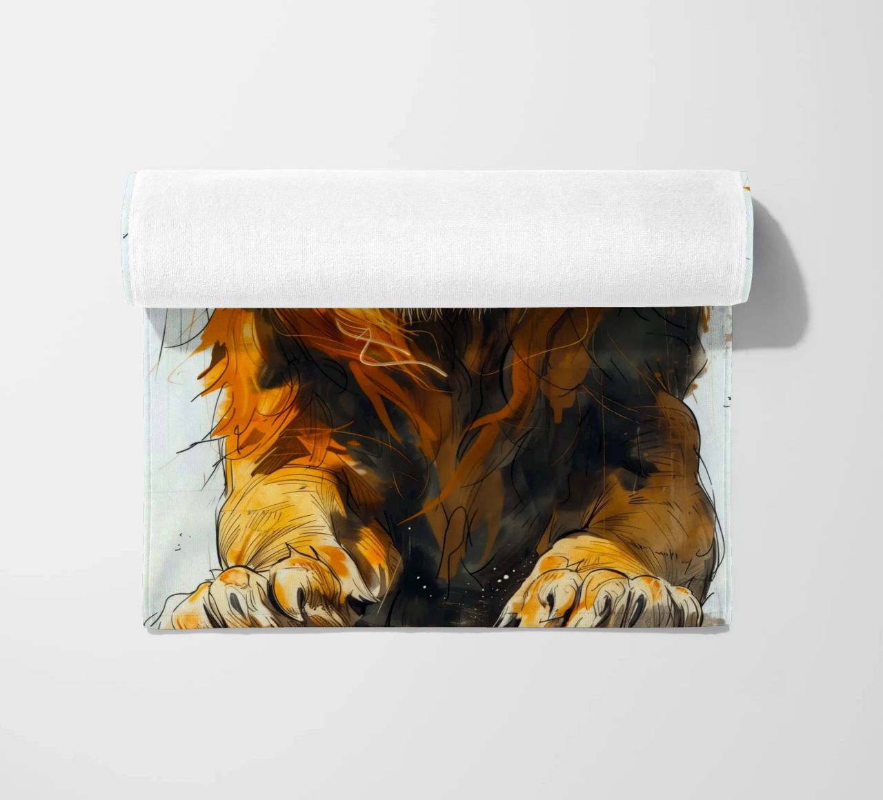 Leeuwenkoning strandhanddoek van Lionmixart