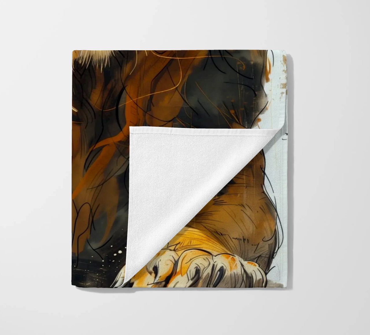 Leeuwenkoning strandhanddoek van Lionmixart