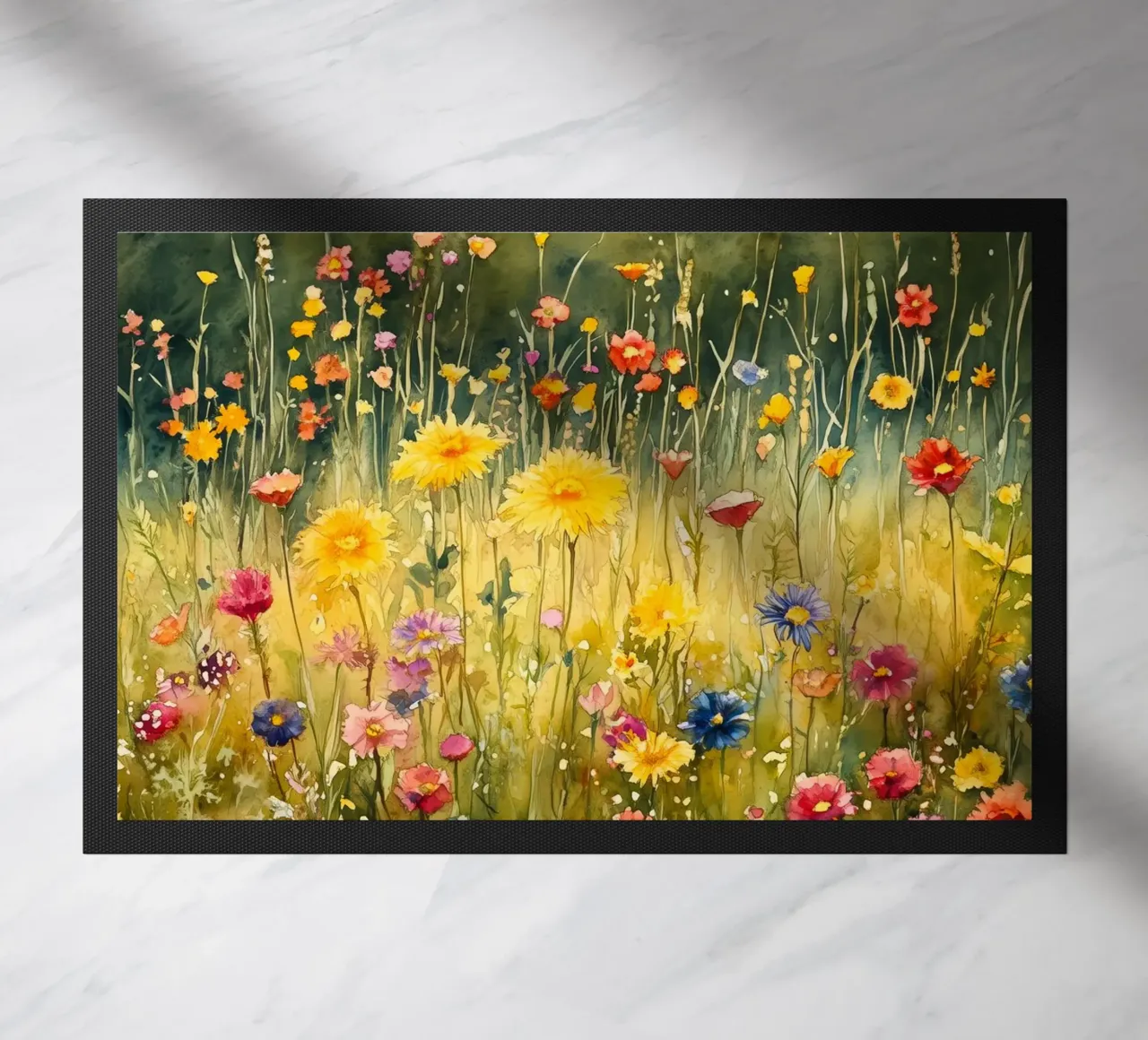 Spring meadow doormat by Justyna Jaszke JBJart