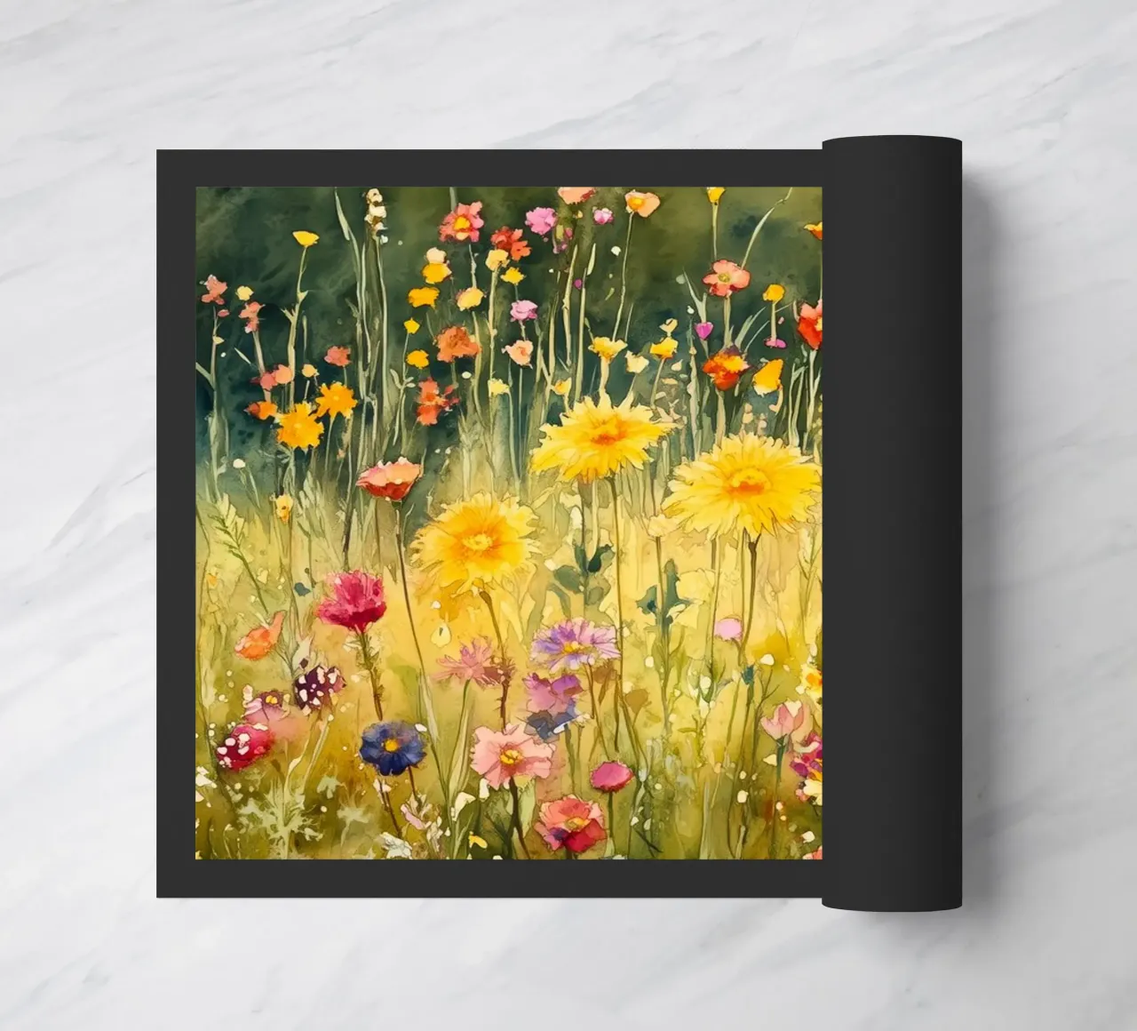 Spring meadow doormat by Justyna Jaszke JBJart