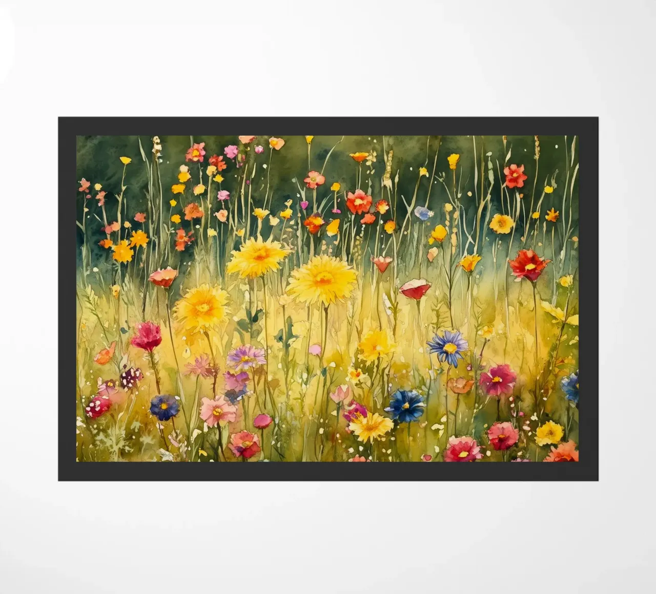 Spring meadow doormat by Justyna Jaszke JBJart
