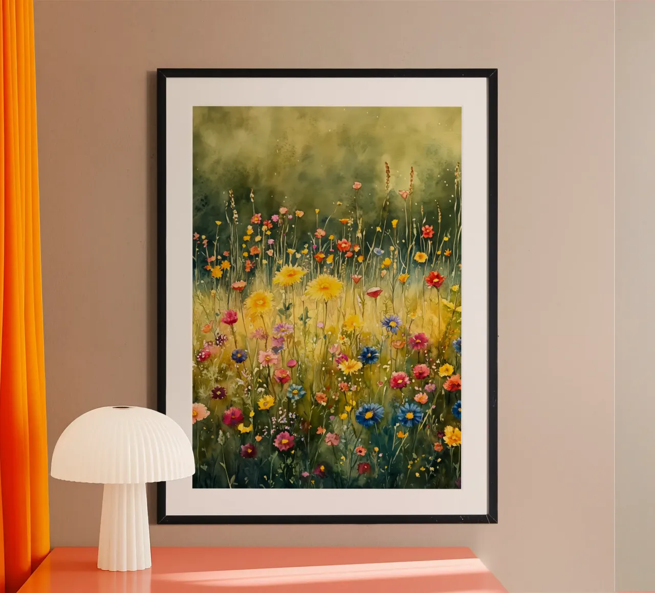Prato di primavera poster con telaio in alluminio da Justyna Jaszke JBJart