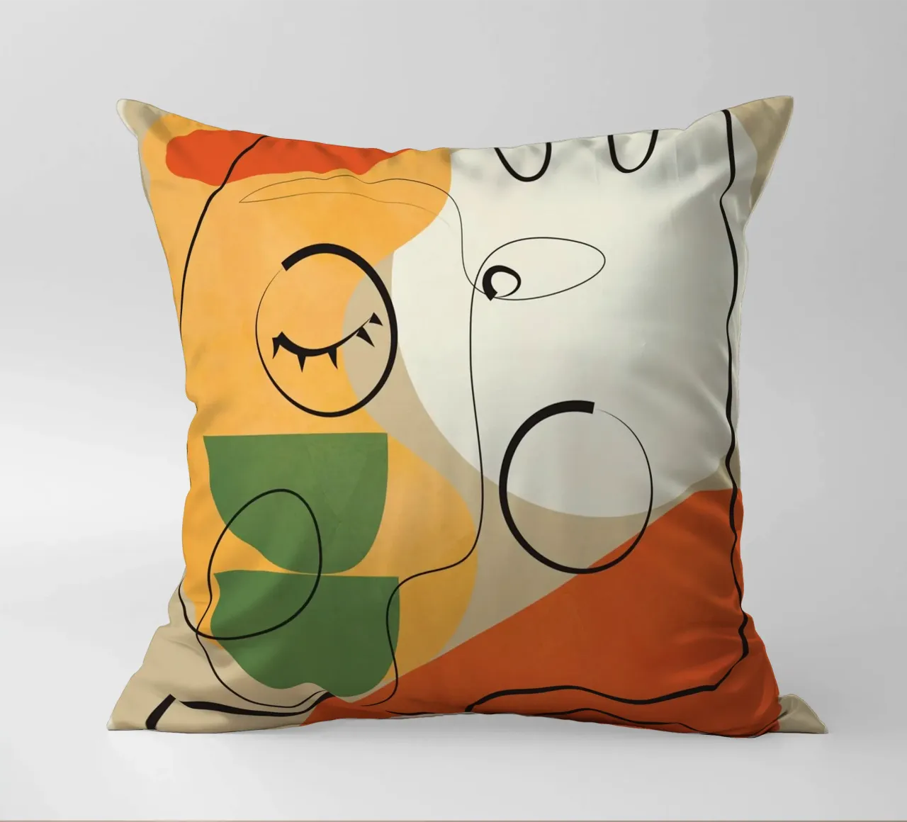 Very Abstract Colorful Portrait cuscino da cityart