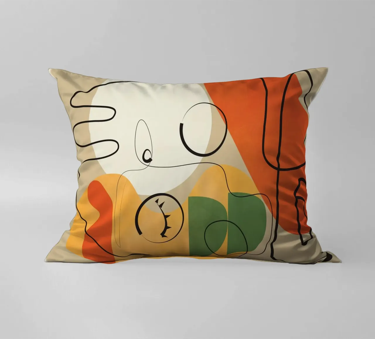 Very Abstract Colorful Portrait cuscino da cityart