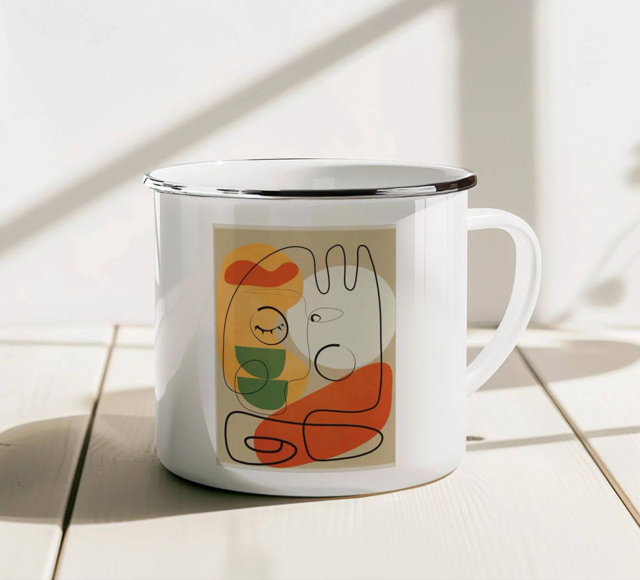 Very Abstract Colorful Portrait tazza in smalto da cityart