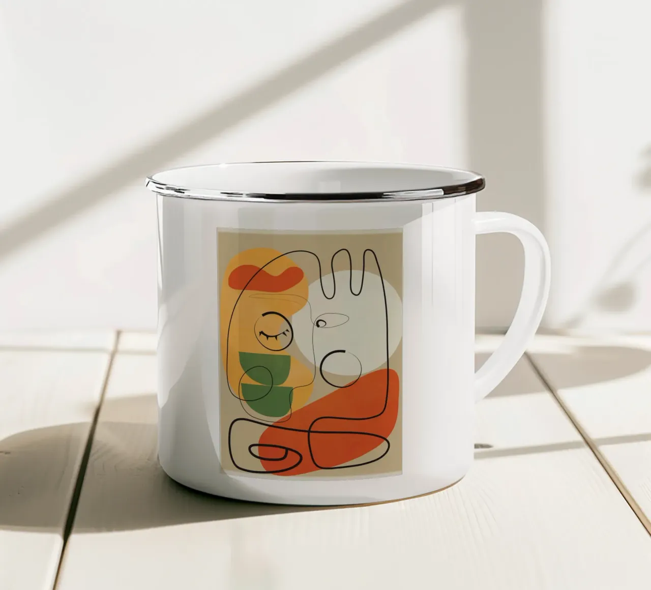 Very Abstract Colorful Portrait enamel mug by cityart