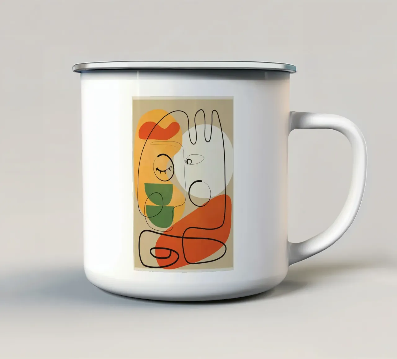 Very Abstract Colorful Portrait enamel mug by cityart