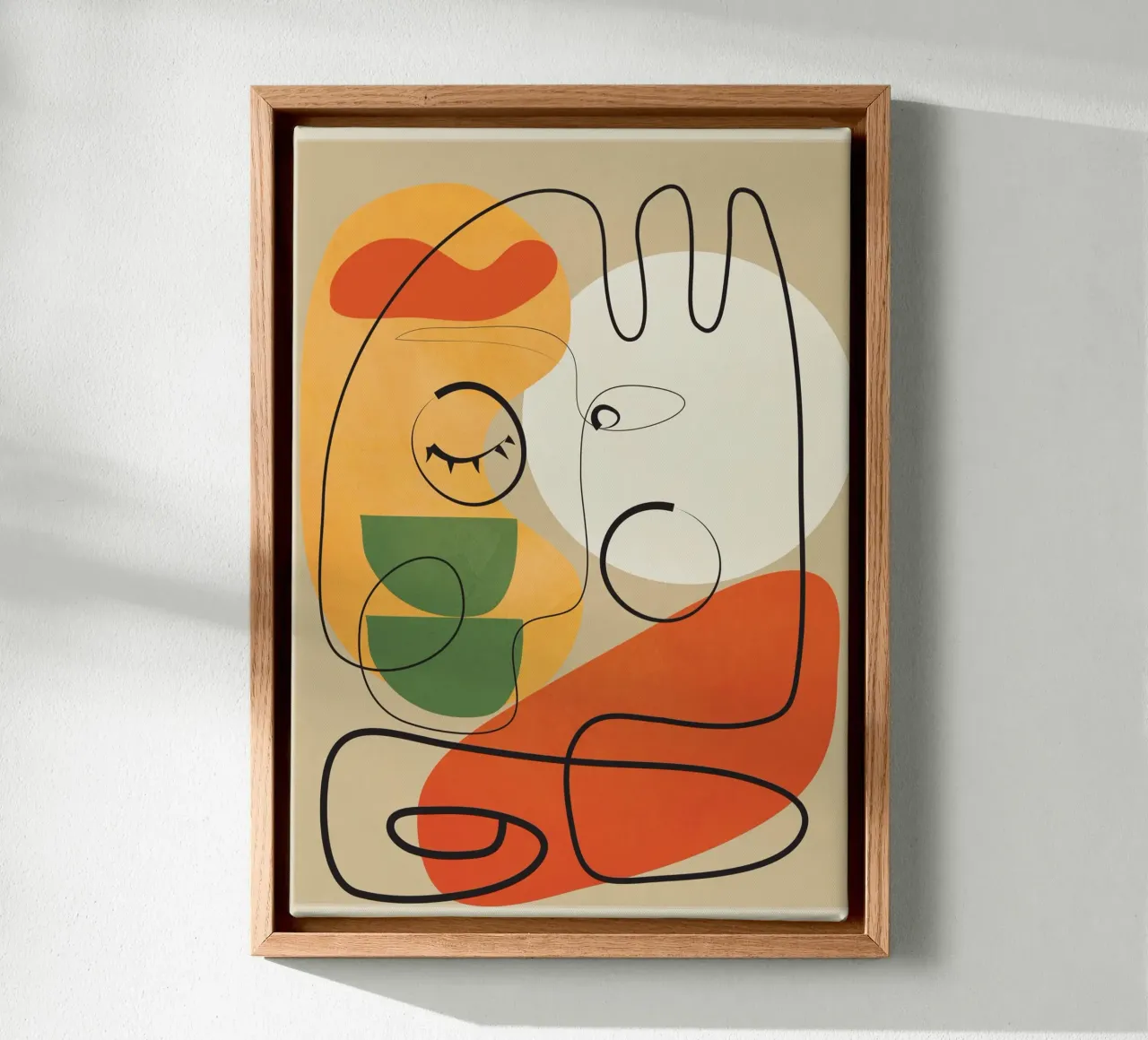 Very Abstract Colorful Portrait tela con Cornice a cassetta da cityart