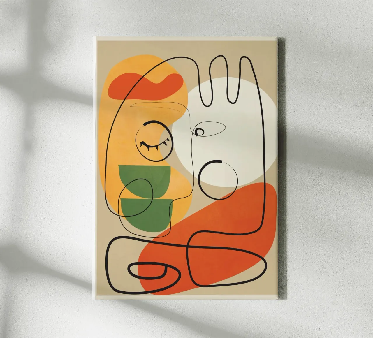 Very Abstract Colorful Portrait tela con Cornice a cassetta da cityart