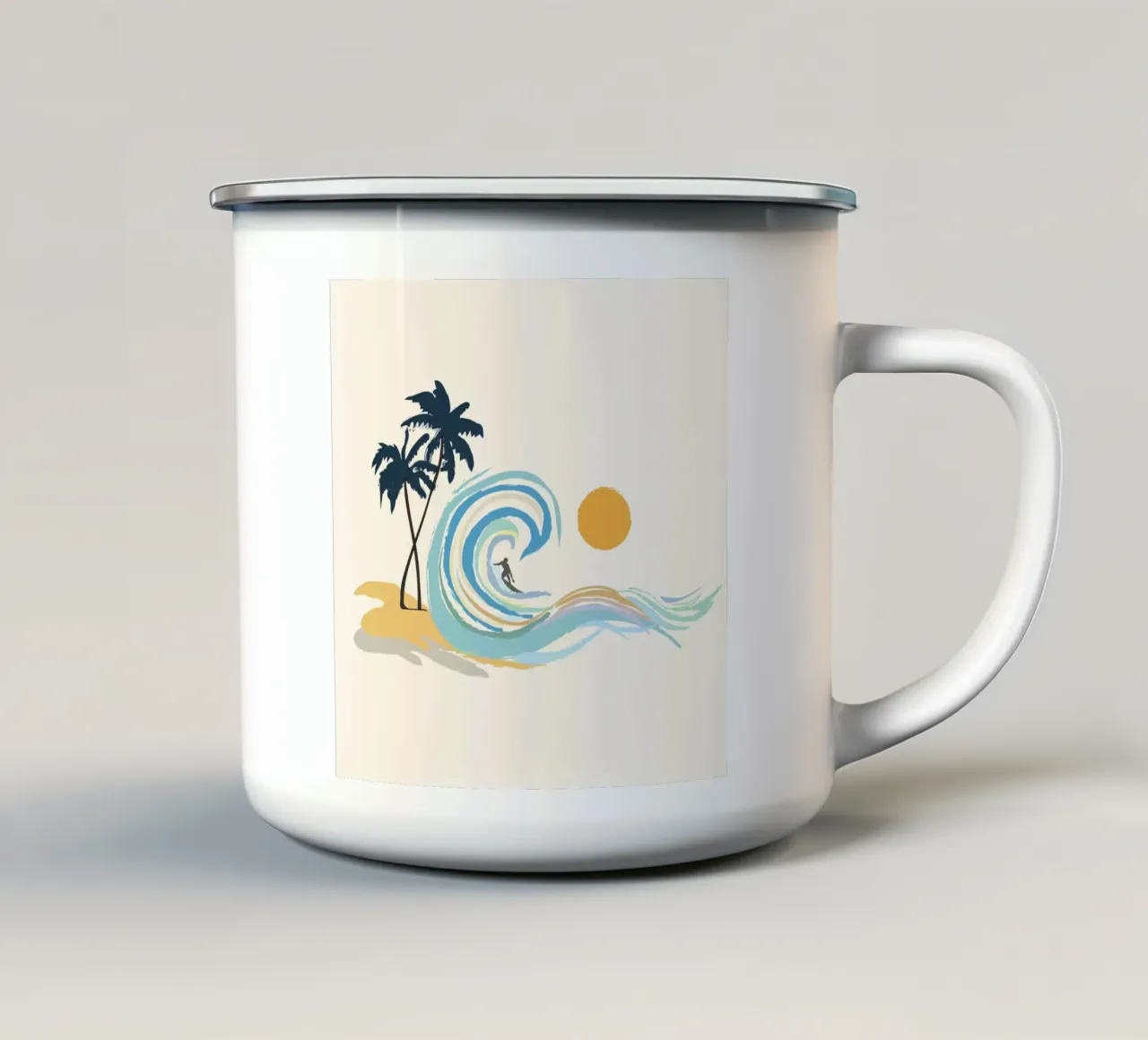 Minimalistic Summer II taza de esmalte de Nadjaa