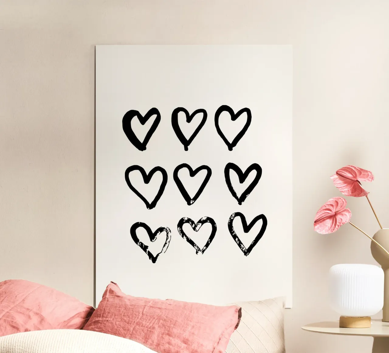 Da cuore a cuore poster con telaio in legno da typostudio