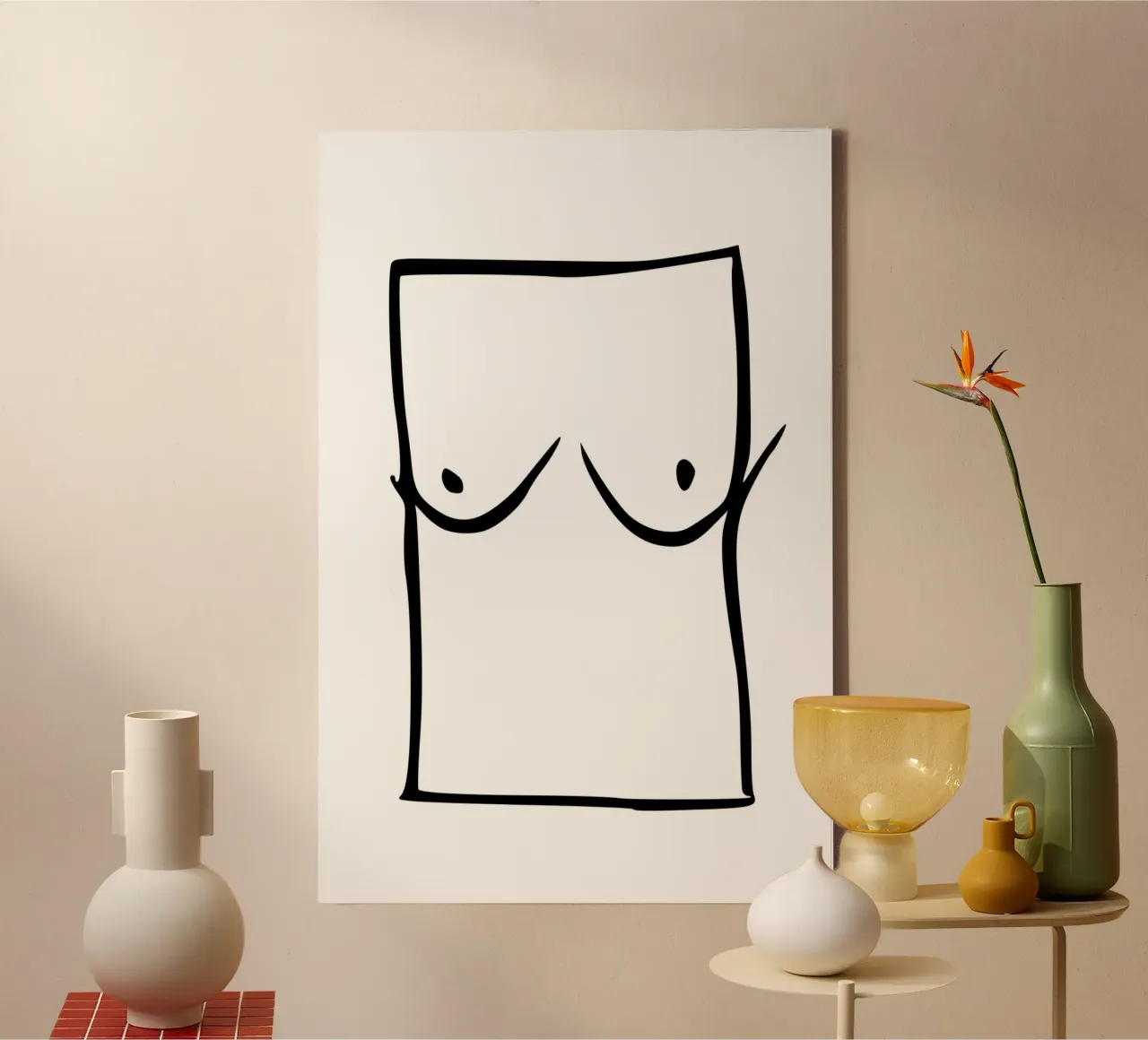 Borsten canvas met Baklijst van typostudio