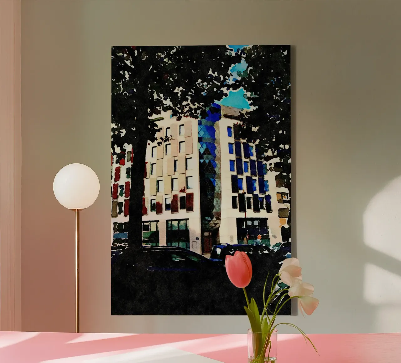 Parijs canvas met Baklijst van Massimo Frascogna
