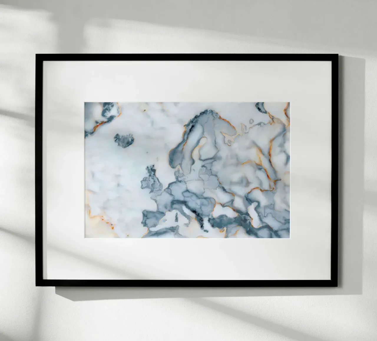 Europe Marble Map poster con telaio in plastica da Octavian
