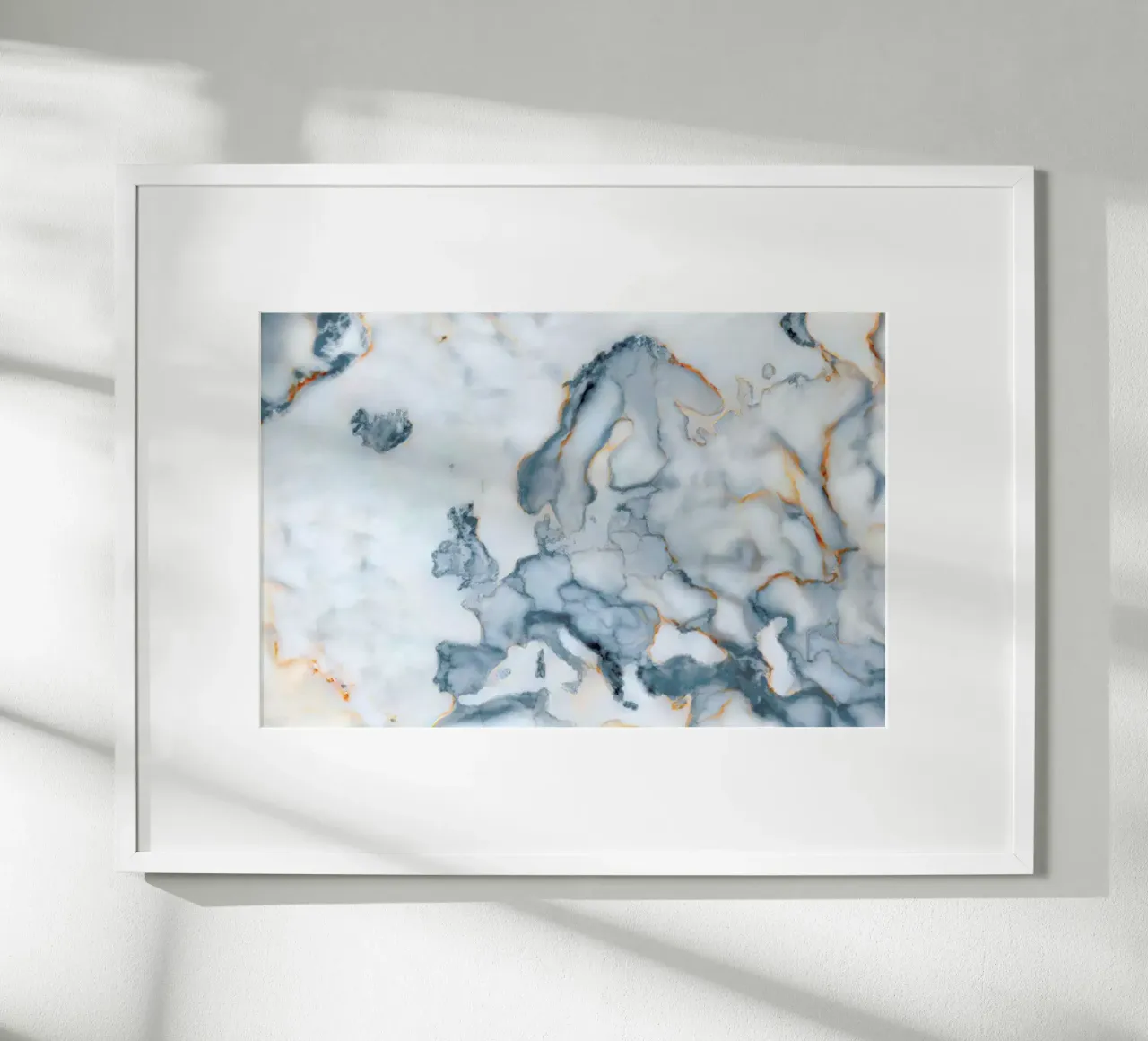 Europe Marble Map poster con telaio in plastica da Octavian